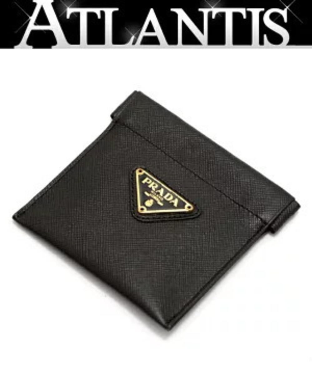Prada coin case Wallet Saffiano leather brown